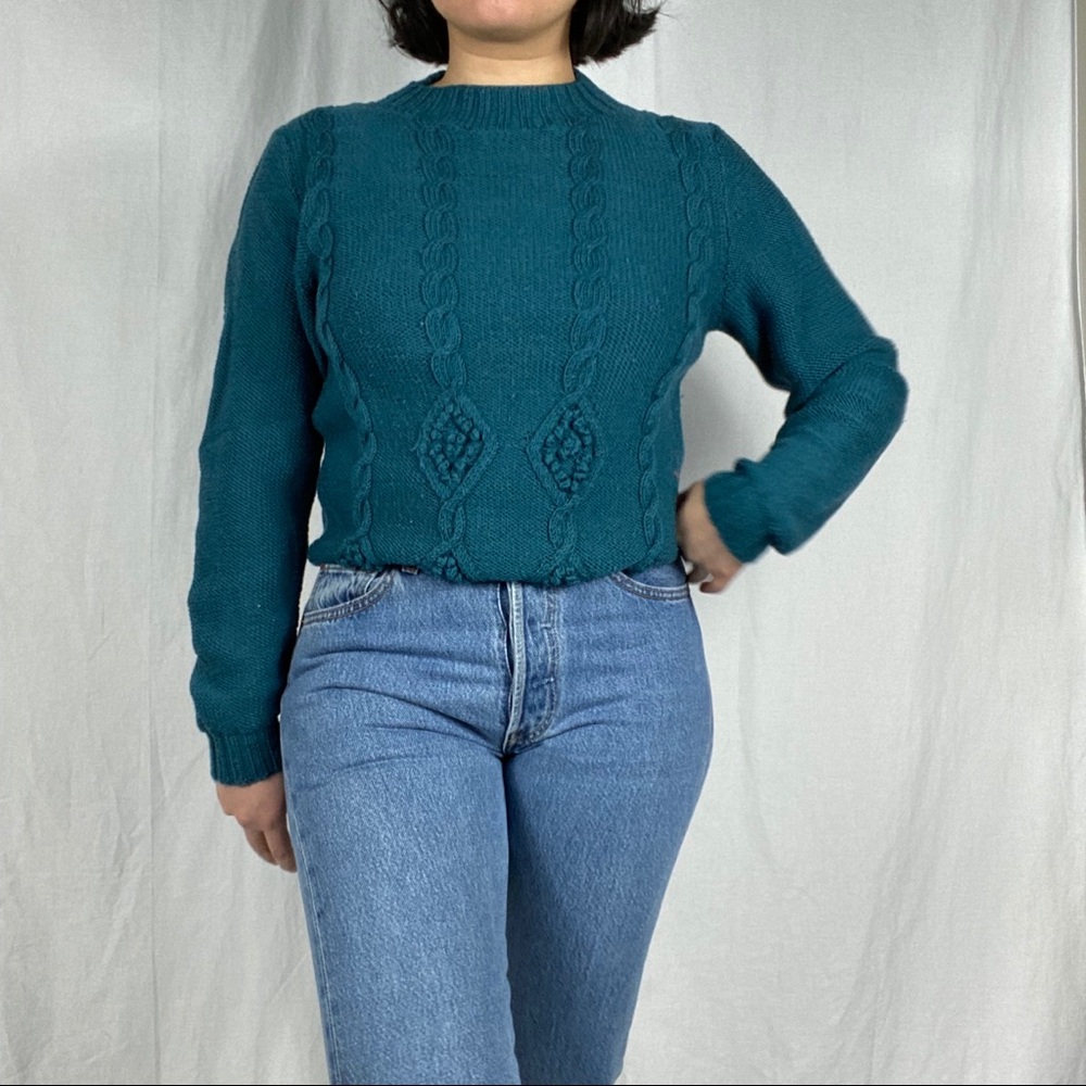 Wool Handmade Cable Knit Pull Over Sweater